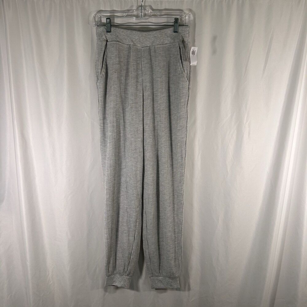 New Old Navy Joggers Women's Small Grey Pull On Waffled Pockets Poly Blend